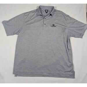 Footjoy FJ Gray Heathered Golf Polo Shirt Dominion Valley Country Club Mens 2XL